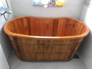 Bồn Tắm Gỗ Hà Nội – địa chỉ bán bồn tắm bằng gỗ Pơ mu dài 100cm