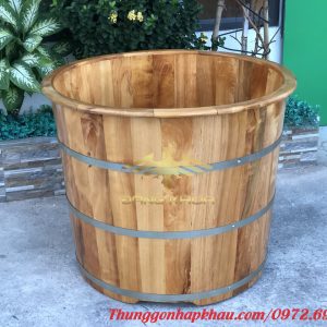 Bồn tắm gỗ sồi tròn